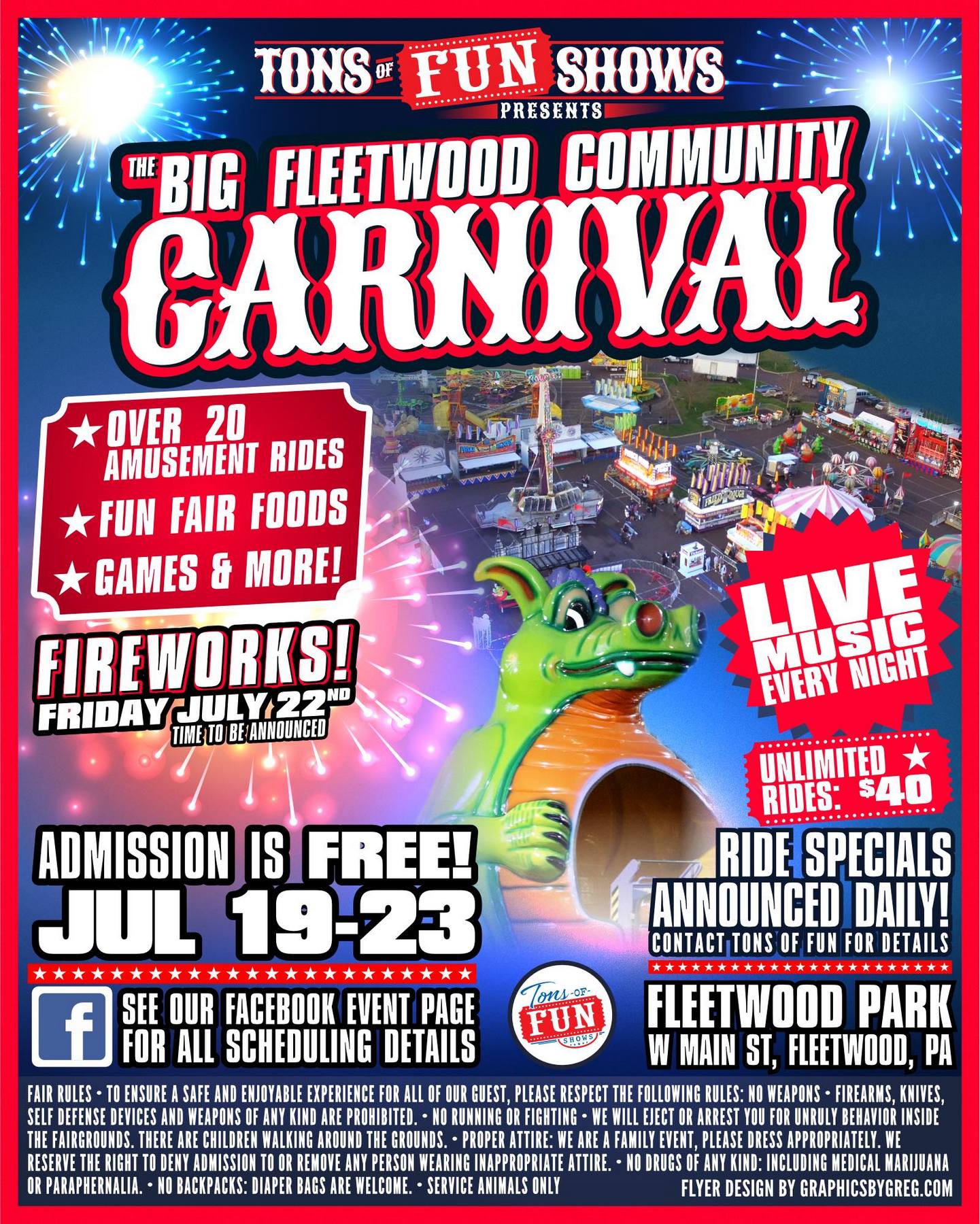 The Big Fleetwood Community Carnival 2022 Fleetwood, PA PA Carnivals